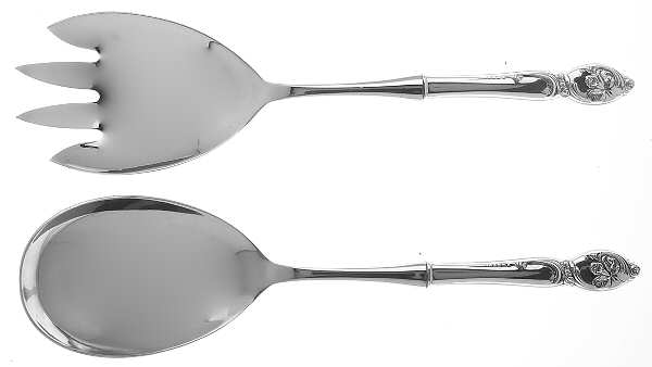 Enchanting Orchid (Sterling, 1950) 2 Pc Salad Set with Stainless Bowl