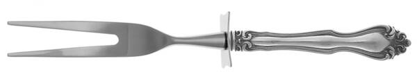 George & Martha Washington (Sterling, 1940) Carving Fork Small with Stainless Prongs HC