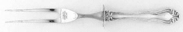 George & Martha Washington (Sterling, 1940) Small Carving Fork W/Sterling Guard