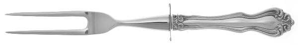 George & Martha Washington (Sterling, 1940) Small Steak Carving Fork with Stainless Prongs