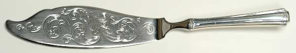 John & Priscilla (Sterling, 1940, No Monos) Engraved Fish Serving Knife-Stainless Blade by Westmorland Silver