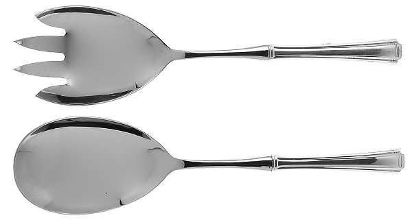 John & Priscilla (Sterling, 1940, No Monos) 2 Pc Salad Set with Stainless Bowl by Westmorland Silver