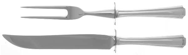 John & Priscilla (Sterling, 1940, No Monos) Small Stainless Blade 2-Piece Steak Carving Set by Westmorland Silver