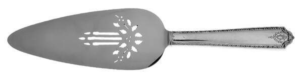 Lady Hilton (Sterling, 1940, No Monograms) Holiday Pie Server Pierced Solid HC