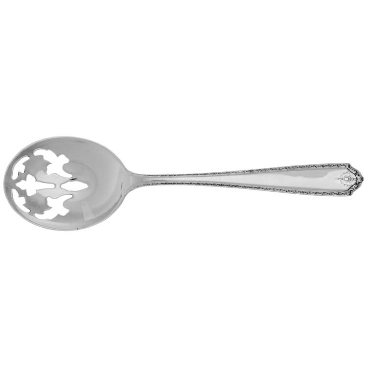 Lady Hilton (Sterling, 1940, No Monograms) Bon Bon Spoon with Pierced Bowl HC