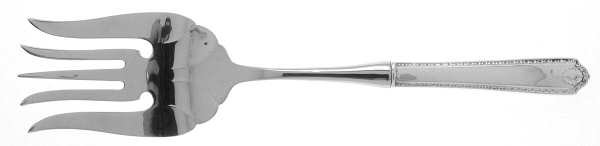 Lady Hilton (Sterling, 1940, No Monograms) Large Stainless-Tine Cold Meat Serving Fork