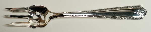 Lady Hilton (Sterling, 1940, No Monograms) Pickle Fork Pierced with Short Handle HC