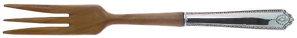 Lady Hilton (Sterling, 1940, No Monograms) Salad Serving Fork with Wooden Prongs