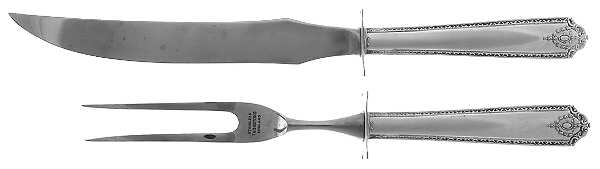 Lady Hilton (Sterling, 1940, No Monograms) Small Steak 2-Piece Carving Set w/Stainless Blade