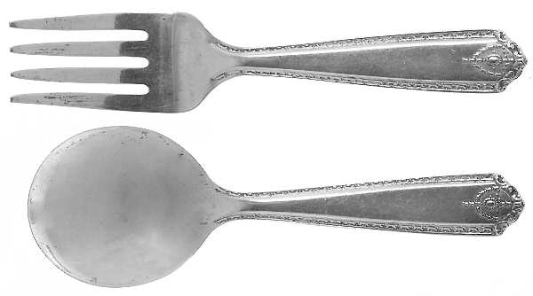 Lady Hilton (Sterling, 1940, No Monograms) 2 Pc Baby Set (BF, BS)