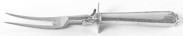Lady Hilton (Sterling, 1940, No Monograms) Large Stainless-Prong Roast Carving Fork