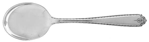 Lady Hilton (Sterling, 1940, No Monograms) Round Bowl Soup Spoon (Cream Soup)