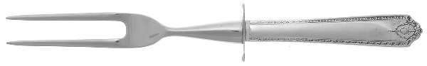 Lady Hilton (Sterling, 1940, No Monograms) Small Steak Carving Fork with Stainless Prongs