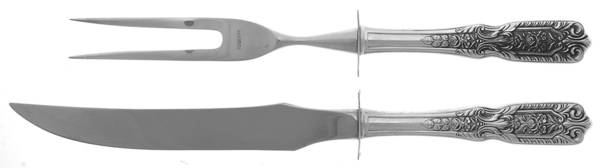 Milburn Rose (Sterling, 1940) Small Stainless Blade 2-Piece Steak Carving Set