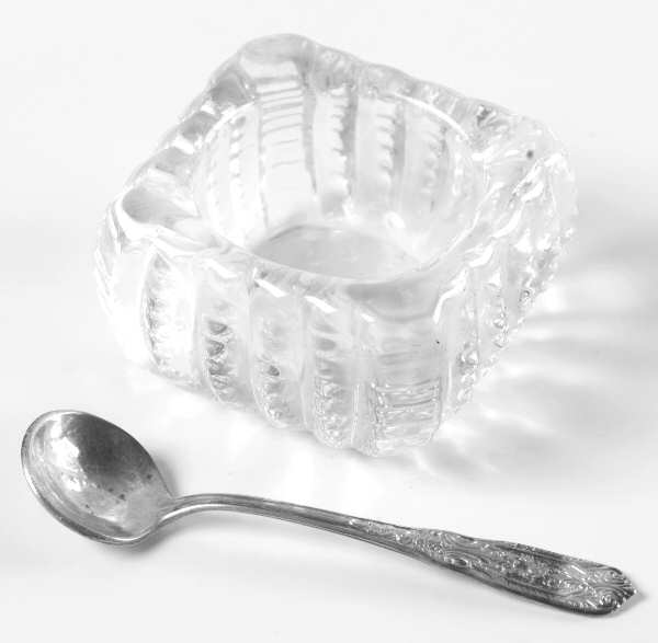 Milburn Rose (Sterling, 1940) Salt Spoon with Crystal Dip