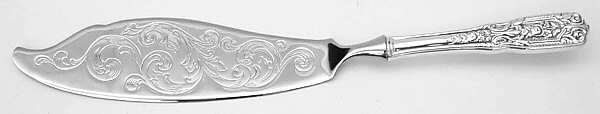 Milburn Rose (Sterling, 1940) Engraved Fish Serving Knife-Stainless Blade