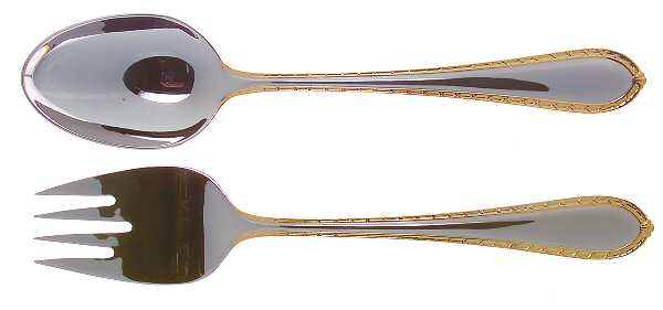 Powerscourt Gold (Stainless, Gold Accent) (2 Pc) Solid Salad Set