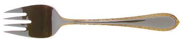 Powerscourt Gold (Stainless, Gold Accent) Solid Salad Serving Fork