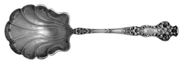 Bridal Flower (Sterling, 1910, No Monograms) Solid Shell Berry/Casserole Spoon