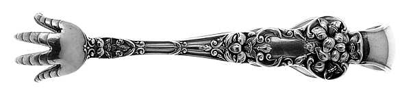 Bridal Flower (Sterling, 1910, No Monograms) Large Sugar Tongs