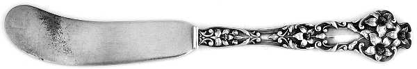 Bridal Flower (Sterling, 1910, No Monograms) Flat Handle Butter Spreader