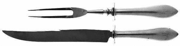 Colonial Antique (Sterling, 1922) Large 2-Piece Roast Carving Set w/ Stainless Blade