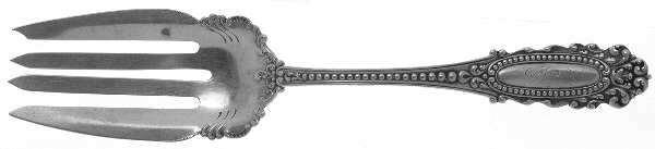 Eugenie (Sterling, 1895) Monogram Small Solid Cold Meat Serving Fork