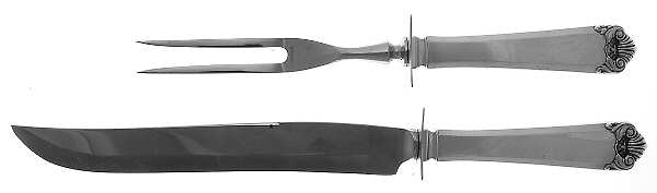 George II (Sterling, 1937) Large 2-Piece Roast Carving Set w/ Stainless Blade