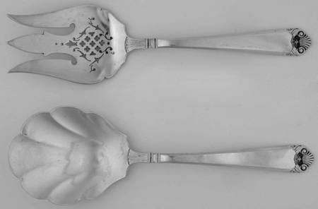 George II (Sterling, 1937) Medium 2-Piece Salad Set, Solid Pieces