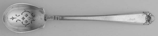 George II (Sterling, 1937) Pierced Bowl Short Handle Olive Spoon