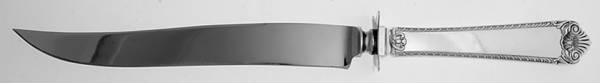 George II Rex-Handchsd (Sterling, 1936) Large Carving/Roast Knife StnlBl w/Sterling Guard