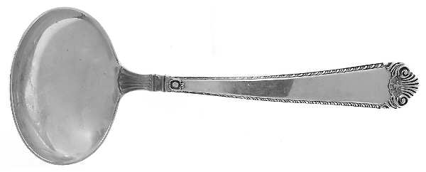 George II Rex-Handchsd (Sterling, 1936) Solid Gravy Ladle