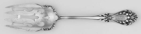 Jefferson (Sterling, 1900) Monogram Medium Solid Cold Meat Serving Fork