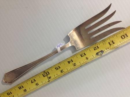 John Alden (Sterling, 1911) Medium Solid Cold Meat Serving Fork