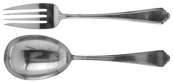 John Alden (Sterling, 1911) Medium 2-Piece Salad Set, Solid Pieces