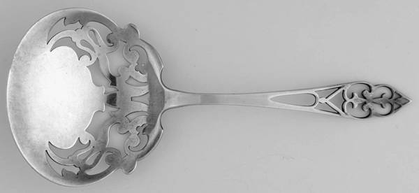 King George (Sterling, 1920) Solid Bon Bon Spoon with Pierced Bowl