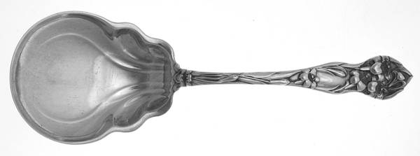 Lily (Sterling, 1902, No Monograms) Small Solid Berry/Casserole Spoon