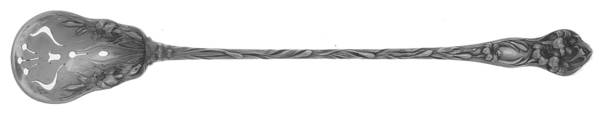 Lily (Sterling, 1902, No Monograms) Pierced Bowl Long Handle Olive Spoon