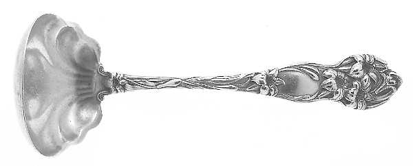 Lily (Sterling, 1902, No Monograms) Large Gravy Ladle, Solid Piece