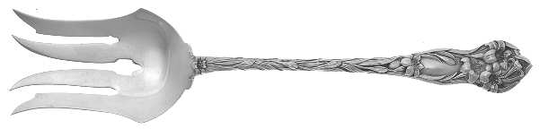 Lily (Sterling, 1902, No Monograms) Oversize Solid Salad Servng Fork