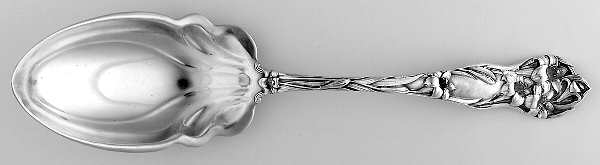 Lily (Sterling, 1902, No Monograms) Vegetable Serving Spoon (Solid)