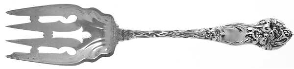 Lily (Sterling, 1902, No Monograms) Medium Solid Cold Meat Serving Fork