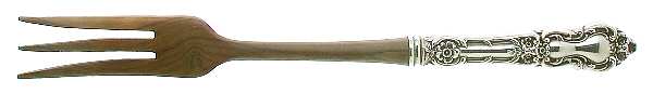 Meadow Rose (Sterling, 1907, No Monos) Salad Serving Fork with Wooden Prongs