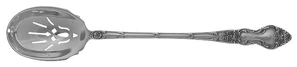 Meadow Rose (Sterling, 1907, No Monos) Pierced Bowl Short Handle Olive Spoon