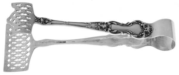 Meadow Rose (Sterling, 1907, No Monos) Large Solid Sandwich Tongs