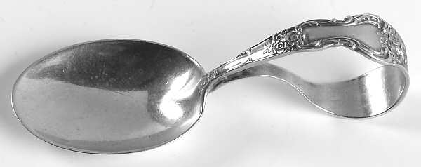 Meadow Rose (Sterling, 1907, No Monos) Curved Handle Baby Spoon