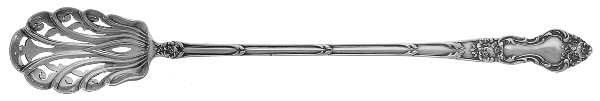 Meadow Rose (Sterling, 1907, No Monos) Pierced Bowl Long Handle Olive Spoon