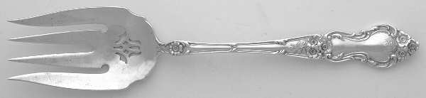 Meadow Rose (Sterling, 1907, No Monos) Medium Solid Cold Meat Serving Fork