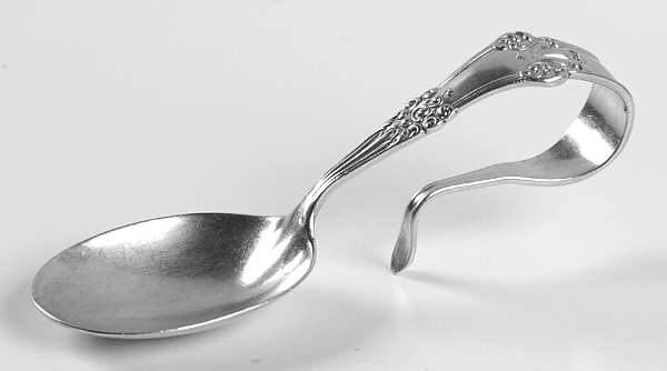 Olympia (Sterling, 1903, No Monogram) Curved Handle Baby Spoon