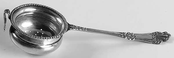 Olympia (Sterling, 1903, No Monogram) Individual Overcup Tea Strainer with Silverplate Bowl
